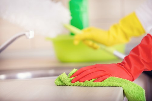 Cleaner preparing a kitchen in SW19